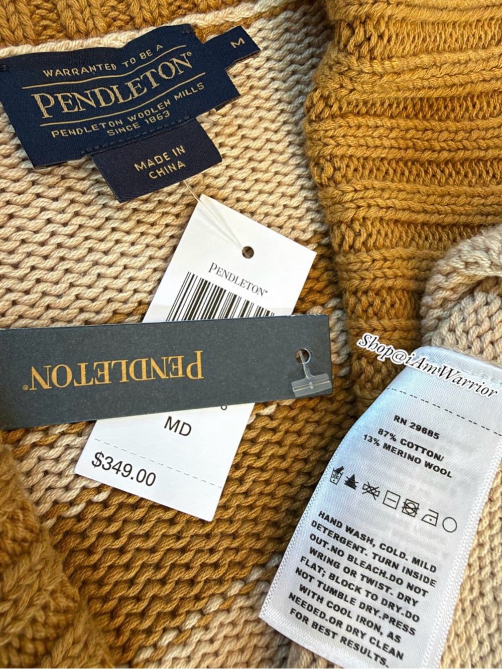 Pendleton NWT Heritage Ranch Striped Geometric Long Shawl Collar Pocket Cardigan - Picture 10 of 11